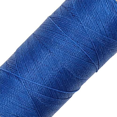 LINHASITA Garnspule, gewachst, 100 g / 360 Meter, Dicke: 0,5 mm, Polyester, Makramee-Garn, 30 Farben, Blau von LINHASITA