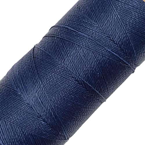 LINHASITA Garnspule, gewachst, 100 g / 360 Meter, Dicke: 0,5 mm, Polyester, Makramee-Garn, 30 Farben, Marineblau von LINHASITA