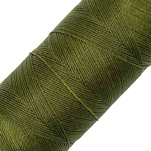 LINHASITA Garnspule, gewachst, 100 g / 360 Meter, Dicke: 0,5 mm, Polyester, Makramee-Garn, 30 Farben, Militärgrün von LINHASITA