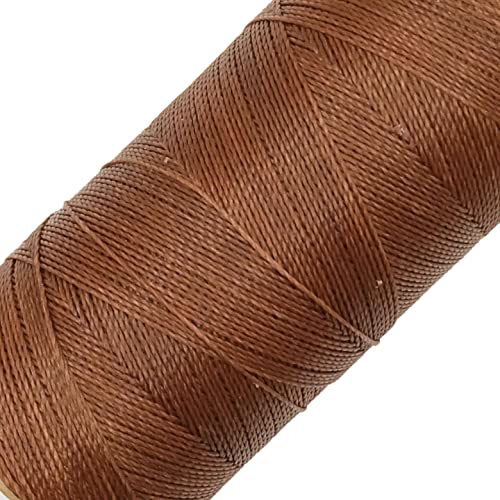 LINHASITA Garnspule, gewachst, 100 g / 360 Meter, Dicke: 0,5 mm, Polyester, Makramee-Garn, 30 Farben, Schokoladenbraun von LINHASITA