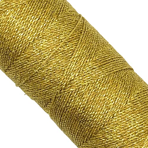 LINHASITA Garnspule, gewachst, 100 g / 170 m, 1 mm dick, Polyester, Makramee, 30 Farben (Gold) von LINHASITA