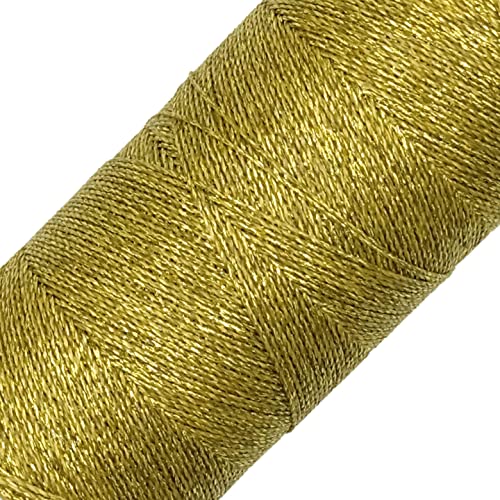 LINHASITA Linhasita-Garn, gewachst, 100 g/360 m, 0,5 mm, Polyester, Makramee, 30 Farben (Gold) von LINHASITA