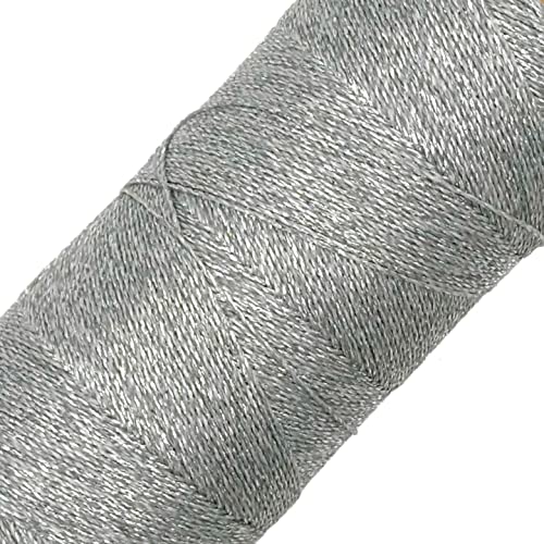 LINHASITA Linhasita Garnspule, gewachst, 100 g/360 m, 0,5 mm, Polyester, Makramee, 30 Farben (Silber) von LINHASITA