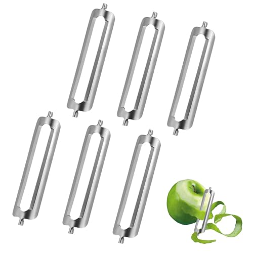 6 Stück Sparschäler Tupper, SchäLer Ersatzklingen, Schäler für Tupperware Ersatzteile, Edelstahl Sparschäler Ersatzklingen für Gemüseschäler Kartoffelschäler Spargelschäler von LINISITING