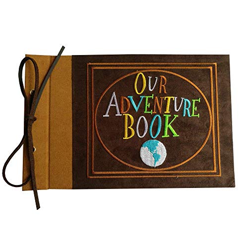 LINKEDWIN Our Adventure Book, Hardcover Scrapbook mit Pixar Up Themed Postkarten, Hochzeits- und Jahrestag-Fotoalbum, Andenken, 29,5 x 19,1 cm, 80 Seiten (hellbraun) von LINKEDWIN