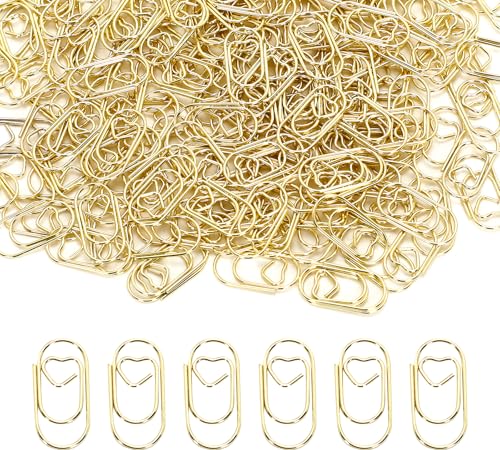 200 Stück goldene Liebes-Herzförmige Büroklammern, 2,3 cm Mini-Büroklammern für Büro, Schule, Zuhause, Hochzeitseinladungen, Lesezeichen und Fotoalben 200 Stück goldene Liebes-Herzförmige Büroklammern, 2,3 cm Mini-Büroklammern für Büro, Schule, Zuhause, Hochzeitseinladungen, Lesezeichen und Fotoalben von LINKIM BOLLY
