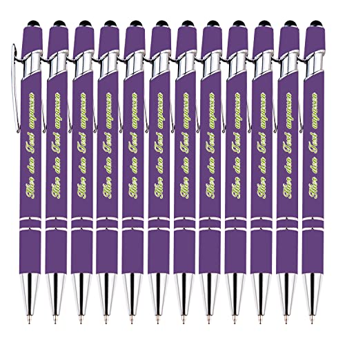LINMQIU Individueller Business-Kugelschreiber, personalisierte Kugelschreiber mit Firmennamen, LOGO und URL, sanftes Schreiben, Stift mit mittlerer Spitze, schwarzer Tintenstift, Soft Touch, 12 STK von LINMQIU