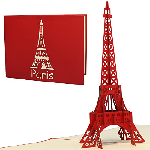 LINPOPUP®, LIN17090, Pop Up Karte, 3D Karte, Klappkarte, Eiffelturm, Paris, Reisegutschein, Frankreich, N181 von LINPOPUP