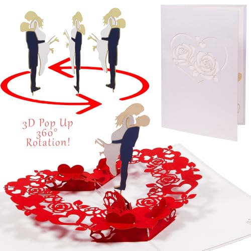 LINPOPUP® Pop-Up Karte Hochzeit - Hochzeitskarte, Hochzeitsgeschenke für Brautpaar, Hochzeitseinladung, Glückwunschkarte Klappkarte Hochzeit 3D, Tanzendes Brautpaar, weiß LINPOPUP® Pop-Up Karte Hochzeit - Hochzeitskarte, Hochzeitsgeschenke für Brautpaar, Hochzeitseinladung, Glückwunschkarte Klappkarte Hochzeit 3D, Tanzendes Brautpaar, weiß von LINPOPUP