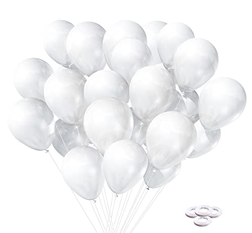 LINSOCLE 100 Stück Weiße Hochzeitsluftballons, Helium Latex Ballons 12 Inch für Hochzeit, Valentinstag, Party Deko LINSOCLE 100 Stück Weiße Hochzeitsluftballons, Helium Latex Ballons 12 Inch für Hochzeit, Valentinstag, Party Deko von LINSOCLE