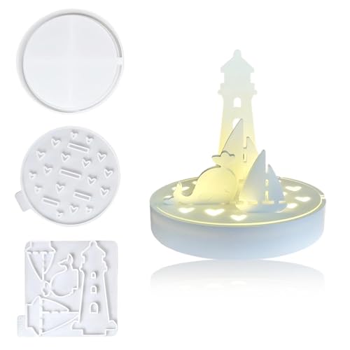 LINTRA 3 Stück Silikonformen zum Gießen, Marine-Thema Silikonform Leuchtturm, Leuchtturm Segelboot Wal Giessformen Silikon, mit Basis, 3D-Design Gipsformen zum Gießen, für Gips, Epoxidharz LINTRA 3 Stück Silikonformen zum Gießen, Marine-Thema Silikonform Leuchtturm, Leuchtturm Segelboot Wal Giessformen Silikon, mit Basis, 3D-Design Gipsformen zum Gießen, für Gips, Epoxidharz von LINTRA