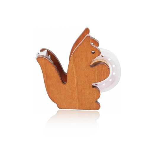 LINTRA Klebestreifen Abroller, Eichhörnchen Klebebandspender, Vintage Holz Abroller Klebeband, mit Transparentem Klebeband, für Bandbreite 23 mm LINTRA Klebestreifen Abroller, Eichhörnchen Klebebandspender, Vintage Holz Abroller Klebeband, mit Transparentem Klebeband, für Bandbreite 23 mm von LINTRA