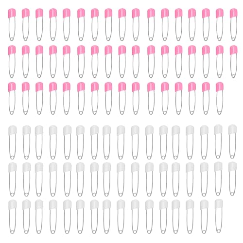 LINTRA Windelnadeln, 100 Stück Edelstahl Baby Sicherheitsnadeln, Windelstifte mit Schloss, Rosa und Weiß Kinder Sicherheitsnadel, für Windeln, Kleidung, Basteln LINTRA Windelnadeln, 100 Stück Edelstahl Baby Sicherheitsnadeln, Windelstifte mit Schloss, Rosa und Weiß Kinder Sicherheitsnadel, für Windeln, Kleidung, Basteln von LINTRA