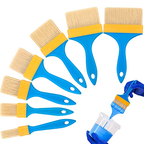 Pinsel für Wände Flachpinsel für Aquarell Acryl Malerpinsel Pinsel Set Praktischer Lackpinsel ohne Borstenverlust für Ölgemälde Möbel 7 Stück von LINXIU