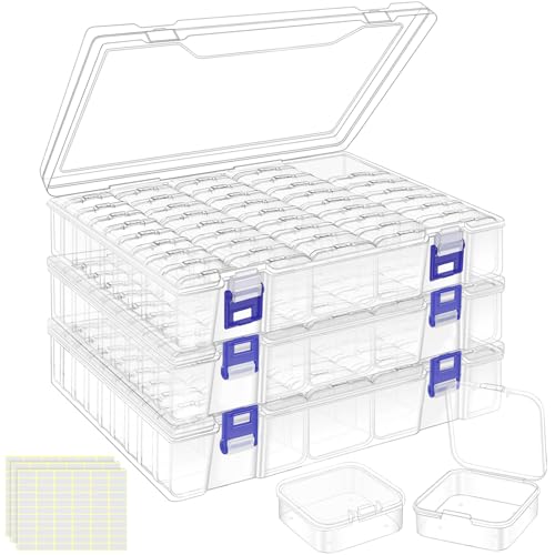 LINYAPRY Kleine Perle Aufbewahrungsboxen, 138 Teilige Aufbewahrungsbox aus Klarem Kunststoff, Mini Diamond Painting Aufbewahrungsbox mit Klappdeckel für Perlen Schmuck Pille Bastelartike Storage Box LINYAPRY Kleine Perle Aufbewahrungsboxen, 138 Teilige Aufbewahrungsbox aus Klarem Kunststoff, Mini Diamond Painting Aufbewahrungsbox mit Klappdeckel für Perlen Schmuck Pille Bastelartike Storage Box von LINYAPRY