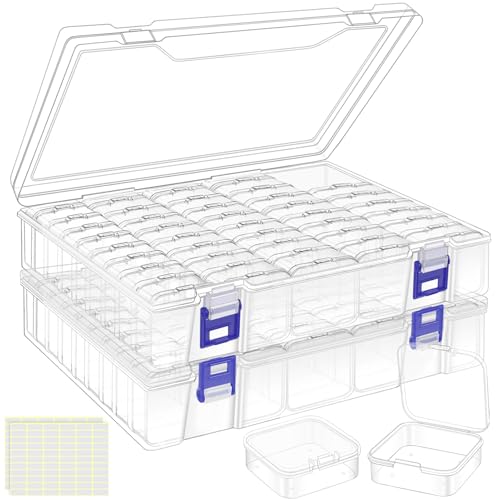 LINYAPRY Kleine Perle Aufbewahrungsboxen, 92 Teilige Aufbewahrungsbox aus Klarem Kunststoff, Mini Diamond Painting Aufbewahrungsbox mit Klappdeckel für Perlen Schmuck Pille Bastelartike Kleinteile LINYAPRY Kleine Perle Aufbewahrungsboxen, 92 Teilige Aufbewahrungsbox aus Klarem Kunststoff, Mini Diamond Painting Aufbewahrungsbox mit Klappdeckel für Perlen Schmuck Pille Bastelartike Kleinteile von LINYAPRY