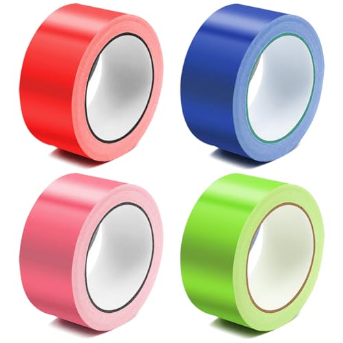 LINYIJOY 4 Rollen 5cm x 10m Gewebeband Bunt, Klebeband Panzertape Bunt Panzertape Gewebeklebeband, Gaffer Tape Wasserfest Reparaturband Duct Tape für Reparaturen Industrielle DIY(4 Farbes) von LINYIJOY