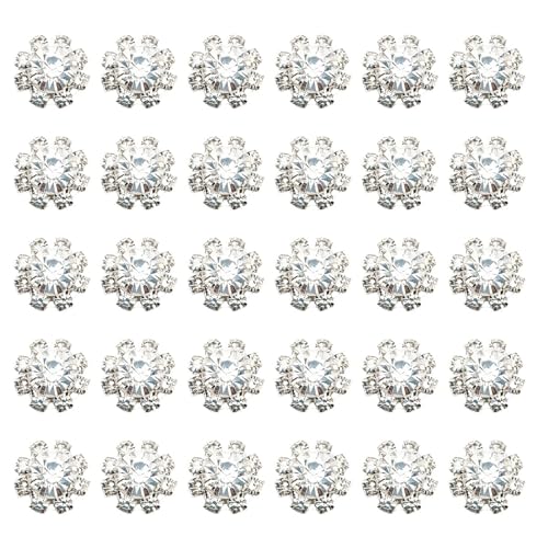 30 Stück 12 mm Strass-Knopf-Set mit Kristallknopf, silberfarbene Kristall-abnehmbare Knöpfe, dekorative Clip-Knöpfe, Hemdschmuck, Kleidung, geeignet für Damenhemden, Bekleidungsherstellung 30 Stück 12 mm Strass-Knopf-Set mit Kristallknopf, silberfarbene Kristall-abnehmbare Knöpfe, dekorative Clip-Knöpfe, Hemdschmuck, Kleidung, geeignet für Damenhemden, Bekleidungsherstellung von LINYUEARUI