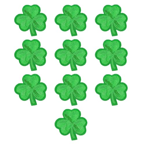 Glitzernde Kleeblatt-Aufkleber für Kleidung, heiße Abzeichen, Heißprägeflicken, Jeans-Taschen, Hemden, St. Patrick's Day, dekorative Flicken, Kleidung, Jeans, Hüte, Rucksäcke, DIY-Artikel, 6 Stück Glitzernde Kleeblatt-Aufkleber für Kleidung, heiße Abzeichen, Heißprägeflicken, Jeans-Taschen, Hemden, St. Patrick's Day, dekorative Flicken, Kleidung, Jeans, Hüte, Rucksäcke, DIY-Artikel, 6 Stück von LINYUEARUI