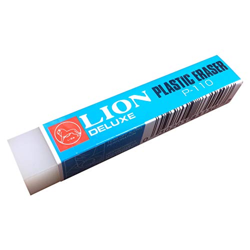 LION Radiergummi für die Schule, weiß (P-110) von LION
