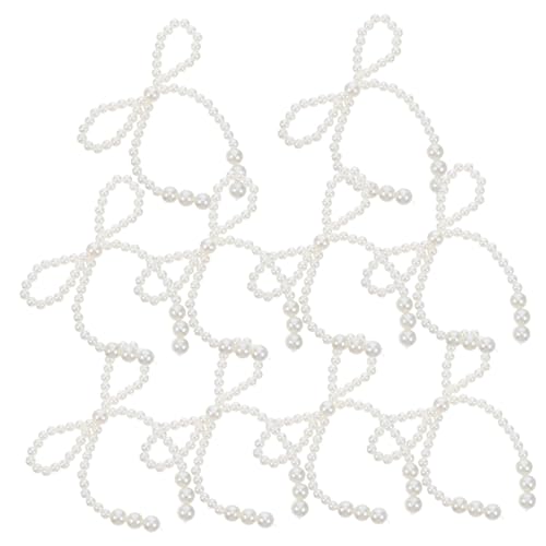 LIOOBO 10 Cupcake Topper Mit Schleife Kuchendekoration Mit Weißen Kunstperlen Für Hochzeiten Geburtstage Valentinstag Und Babypartys LIOOBO 10 Cupcake Topper Mit Schleife Kuchendekoration Mit Weißen Kunstperlen Für Hochzeiten Geburtstage Valentinstag Und Babypartys von LIOOBO