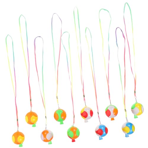 LIOOBO 10 Stück Fußballpfeifspielzeug Pfeifen mit Lanyard Schiedsrichter Fußballspielzeugpfeife bunte Pfeife Farbige Pfeife Sportpfeife mit Lanyard Farbenfrohe Pfeife Plastik von LIOOBO