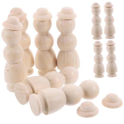LIOOBO 10 Stück Teiliges Unbehandelte Holz Peg Puppen mit Hut Blanko DIY Holzfiguren zum Bemalen Leicht und Bruchsicher Kreative Basteldekoration für Handwerksprojekte LIOOBO 10 Stück Teiliges Unbehandelte Holz Peg Puppen mit Hut Blanko DIY Holzfiguren zum Bemalen Leicht und Bruchsicher Kreative Basteldekoration für Handwerksprojekte von LIOOBO