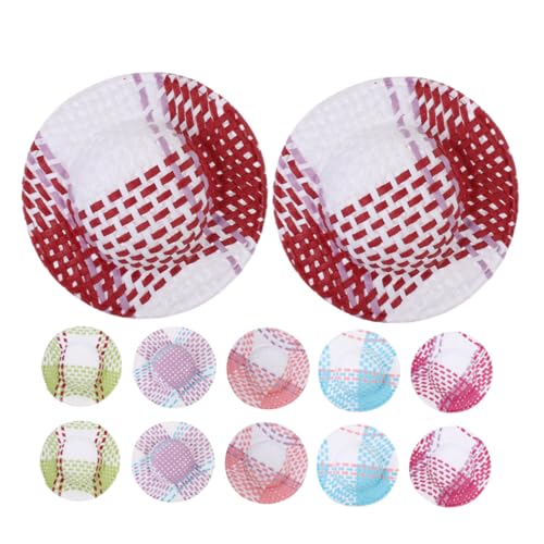 LIOOBO 12 Stück Teiliges Mini Bastelhüte aus Papier Gestreift Puppenhaus Dekoration DIY Puppenhut Zubehör Leicht Realistisch für Spielhaus und Garten von LIOOBO