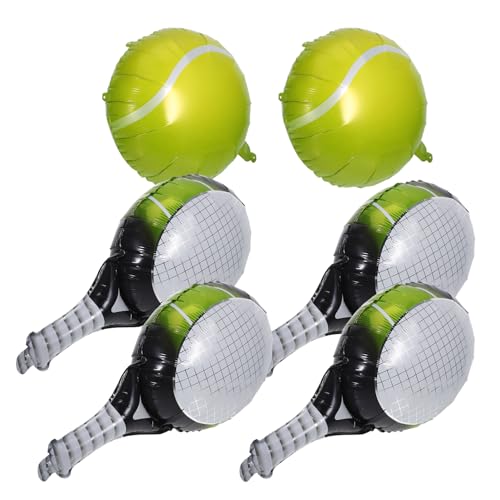 LIOOBO 1Satz Tennisball und Schläger Ballons Teiliges aus Aluminiumfolie für Geburtstagsfeiern und Sportpartys Hochwertige Partydekoration mit Glänzendem Finish und Einfacher LIOOBO 1Satz Tennisball und Schläger Ballons Teiliges aus Aluminiumfolie für Geburtstagsfeiern und Sportpartys Hochwertige Partydekoration mit Glänzendem Finish und Einfacher von LIOOBO