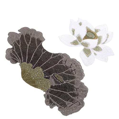 LIOOBO 2 Stück Blumen Patches Aufnäher Aufbügeln Applikationen für Kleidung Dekoration und Reparatur DIY Bastelzubehör von LIOOBO