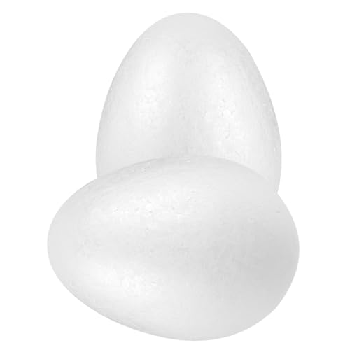 LIOOBO 2 Stück Schaum Eier Handwerk weiße Schaumeier gestrichen großes Schaumei unbemalt Eier selber machen Jumbo ostereier deko dekorative ostereier schäumen eier ostern ei Eier basteln von LIOOBO