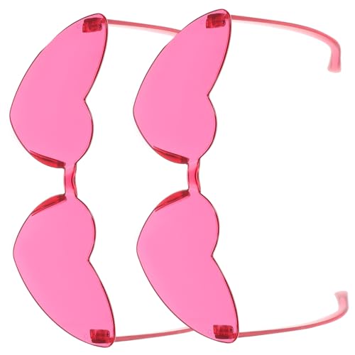 LIOOBO 2Stücke Randlose Herz Sonnenbrillen für Damen Party Accessoire für Festivals und Besondere Anlässe Leicht und Bequem zu Look LIOOBO 2Stücke Randlose Herz Sonnenbrillen für Damen Party Accessoire für Festivals und Besondere Anlässe Leicht und Bequem zu Look von LIOOBO