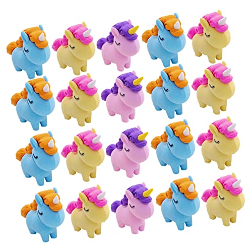 LIOOBO 30 Stück Einhorn Radiergummis Bunte Cartoon Radierer für Mitgebsel und Geschenkideen für Schüler für Schulbedarf und Kreative Bastelprojekte von LIOOBO