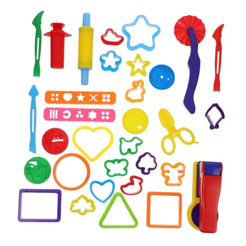 LIOOBO 32 Stück Teiliges Knetset mit Bunten Plastilinformen DIY Modelliermasse Werkzeug für Kreative Bastelstunden Fördert Fantasie und Lernspaß für Kindergarten und Zuhause von LIOOBO