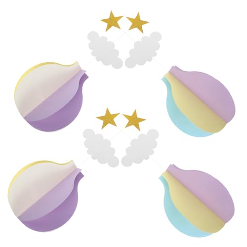 LIOOBO 4 Teilige Heißluftballon Girlande Dekoration Pastellpapier Wolken Party Streamer Stern Zum Aufhängen Für Hochzeit Geburtstag Babyparty Kindergartenparty LIOOBO 4 Teilige Heißluftballon Girlande Dekoration Pastellpapier Wolken Party Streamer Stern Zum Aufhängen Für Hochzeit Geburtstag Babyparty Kindergartenparty von LIOOBO