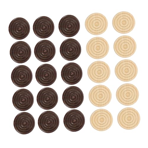 LIOOBO 48stücke Holz-Damen Spielsteine Runde Holzfiguren Für Schach Und Brettspiele Tragbar Und Handlich Zubehör Für Familienspiele Und Freizeitaktivitäten von LIOOBO