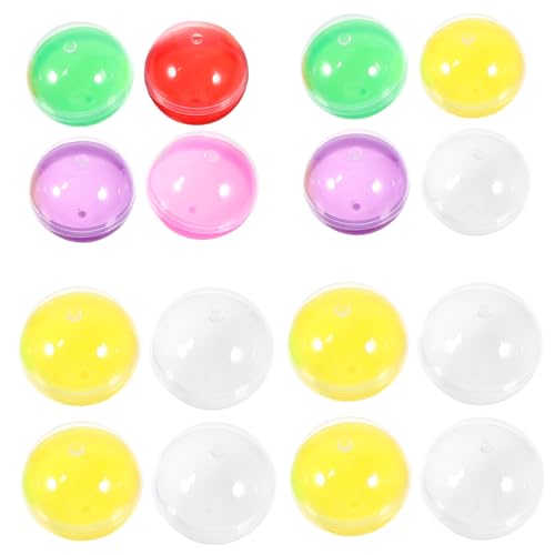 LIOOBO 50 Stück Befüllbare Runde Kunststoffkugeln Multi Use Farbige Kapseln für Partygeschenke Basteln Vending Maschinen Leere Plastikkugeln für Hochzeiten und Geburtstagsfeiern von LIOOBO