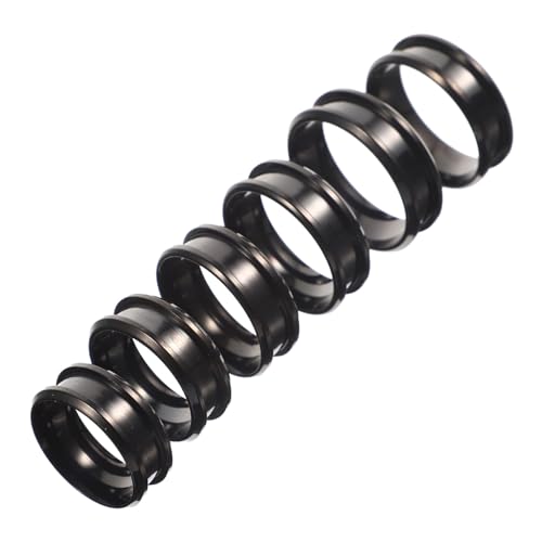 LIOOBO 6 Stück Teiliges Ringrohling mit Rillen für DIY Schmuck Rostfrei Langlebig Klassische Schwarze Fingerringe für Gravur und Steinbesatz von LIOOBO