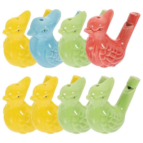 LIOOBO 8 Stück Teiliges Bunte Keramikpfeifen Vogel design Kinderpfeifen Lehrreiches Musikspielzeug Klare Töne für Sportveranstaltungen und Geschenkideen von LIOOBO