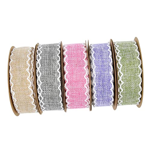 LIOOBO Juteband Mit Spitze 10 Yards - Vintage Sackleinen Geschenkverpackungsband Für DIY Basteln - Hochzeiten Geburtstagsfeiern Und Deko Grau Ideal Für Kreative Projekte Und Festliche LIOOBO Juteband Mit Spitze 10 Yards - Vintage Sackleinen Geschenkverpackungsband Für DIY Basteln - Hochzeiten Geburtstagsfeiern Und Deko Grau Ideal Für Kreative Projekte Und Festliche von LIOOBO