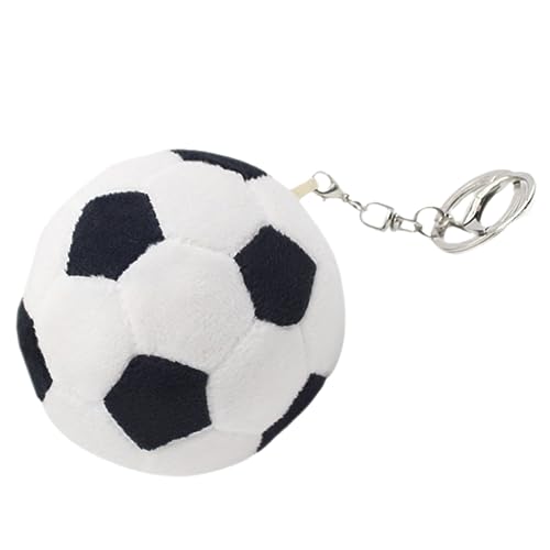 LIOOBO Plüsch Fußball Schlüsselanhänger Flauschiger Anhänger für Rucksack und Tasche Leichtes Kuscheltier für Fußballfans Partydeko von LIOOBO