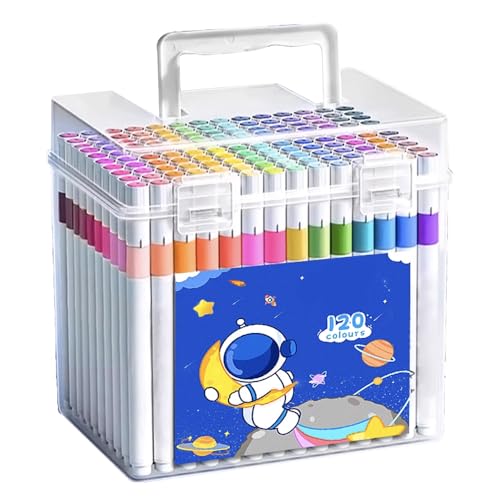 LIPETY Acryl-Marker-Set, 120 Farben, Astronauten-Design, Wasserfeste Stifte für Steine, Glas, Holz, Keramik, Leinwand, mit Aufbewahrungsbox LIPETY Acryl-Marker-Set, 120 Farben, Astronauten-Design, Wasserfeste Stifte für Steine, Glas, Holz, Keramik, Leinwand, mit Aufbewahrungsbox von LIPETY