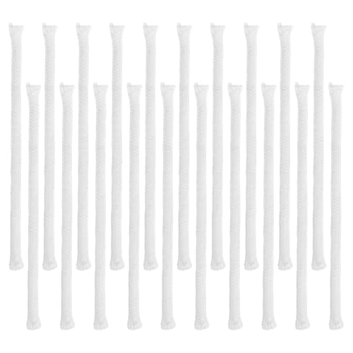 LIQWEI 20 Stück 6mm Docht Für Öllampen, Runde Ersatzdocht Öllampe Baumwoll Ersatzdocht Alkoholkerzenbrenner Für DIY Kerzen Handgefertigte Kerzenherstellung Gartenfackel von LIQWEI