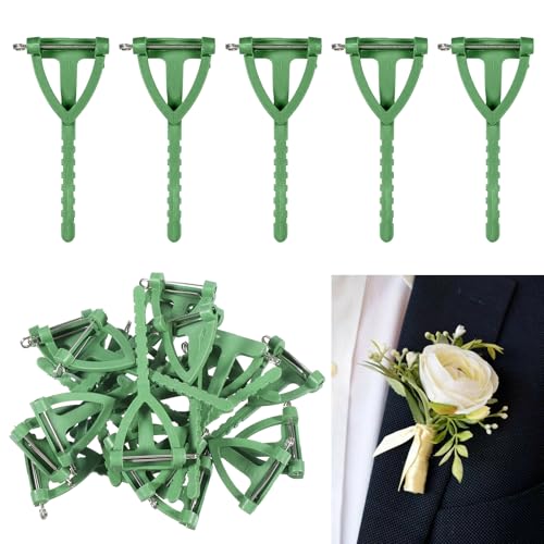 LIQWEI 20 Stück Anstecknadeln für Herren, Blumennadeln, Anstecknadel, Anstecknadel, Kunststoff, Dreieck, Sicherheitsnadel, Anstecknadel, Halter, Bräutigam, Brosche für Hochzeit, Braut, Trauzeugen von LIQWEI