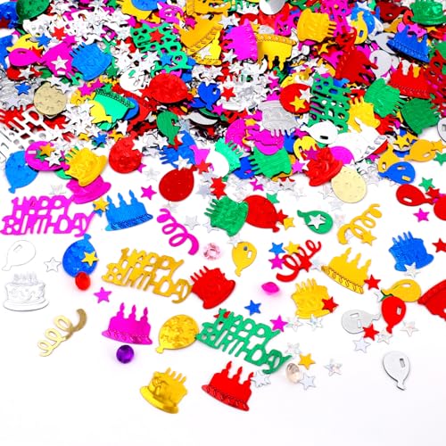 LIQWEI 30g Konfetti Geburtstag Deko, Bunt Tischdeko Geburtstag Happy Birthday Konfetti Partydekoration Konfettideko Für Junge Und Mädchen von LIQWEI