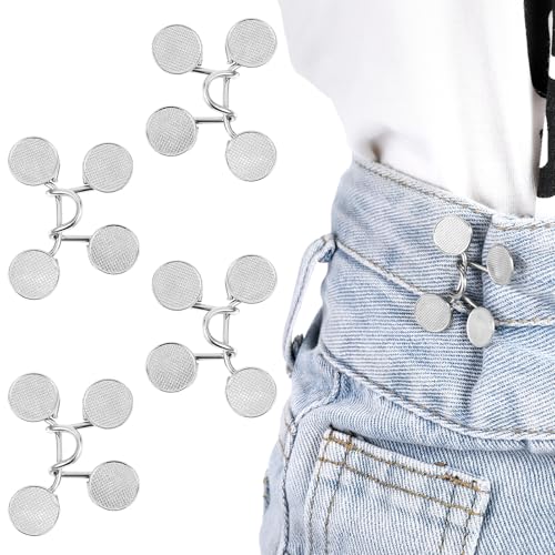 LIQWEI 4 Paare Hosenbund Enger Machen, Hosen Enger Machen Clip, Knöpfe Hosen Enger-Machen Jeans Knöpfe Ohne Nähen Waist Pins Verstellbaren für Jeans Kein Nähen Jeansrock Wiederverwendbar LIQWEI 4 Paare Hosenbund Enger Machen, Hosen Enger Machen Clip, Knöpfe Hosen Enger-Machen Jeans Knöpfe Ohne Nähen Waist Pins Verstellbaren für Jeans Kein Nähen Jeansrock Wiederverwendbar von LIQWEI