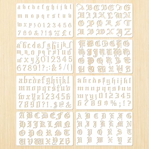 LIQWEI 8 Stück Buchstaben Schablone Klein, Künstlerische Letter Schablonen Wiederverwendbare Kunststoff Buchstabenschablonen 25 x 15 cm Buchstaben Malschablonen für Scrapbooking DIY Malerei LIQWEI 8 Stück Buchstaben Schablone Klein, Künstlerische Letter Schablonen Wiederverwendbare Kunststoff Buchstabenschablonen 25 x 15 cm Buchstaben Malschablonen für Scrapbooking DIY Malerei von LIQWEI