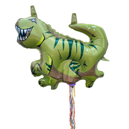 Pinata Geburtstag Mädchen, Junge, groß, wiederverwendbar, aufblasbar, 7 Bänder, 2 kg Süßigkeiten, Geburtstagsdeko Kinder, einfach aufzuhängen, ohne Helium, Liragram (Dinosaurier) von LIRAGRAM