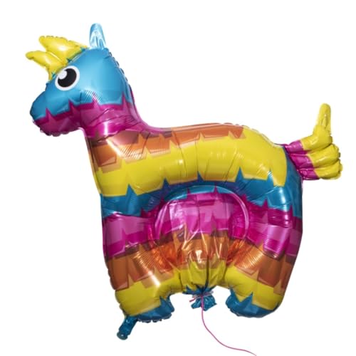Pinata Geburtstag Mädchen, Junge, groß, wiederverwendbar, aufblasbar, 7 Bänder, 2 kg Süßigkeiten, Geburtstagsdeko Kinder, einfach aufzuhängen, ohne Helium, Liragram (Einhorn) von LIRAGRAM