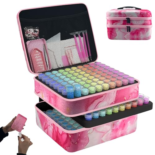LIRUNQIU Diamond Painting Zubehör Boxen, 240 Stück Diamant Painting Aufbewahrungsbox Kits Werkzeug Set mit Stickers Tablett Stift von LIRUNQIU